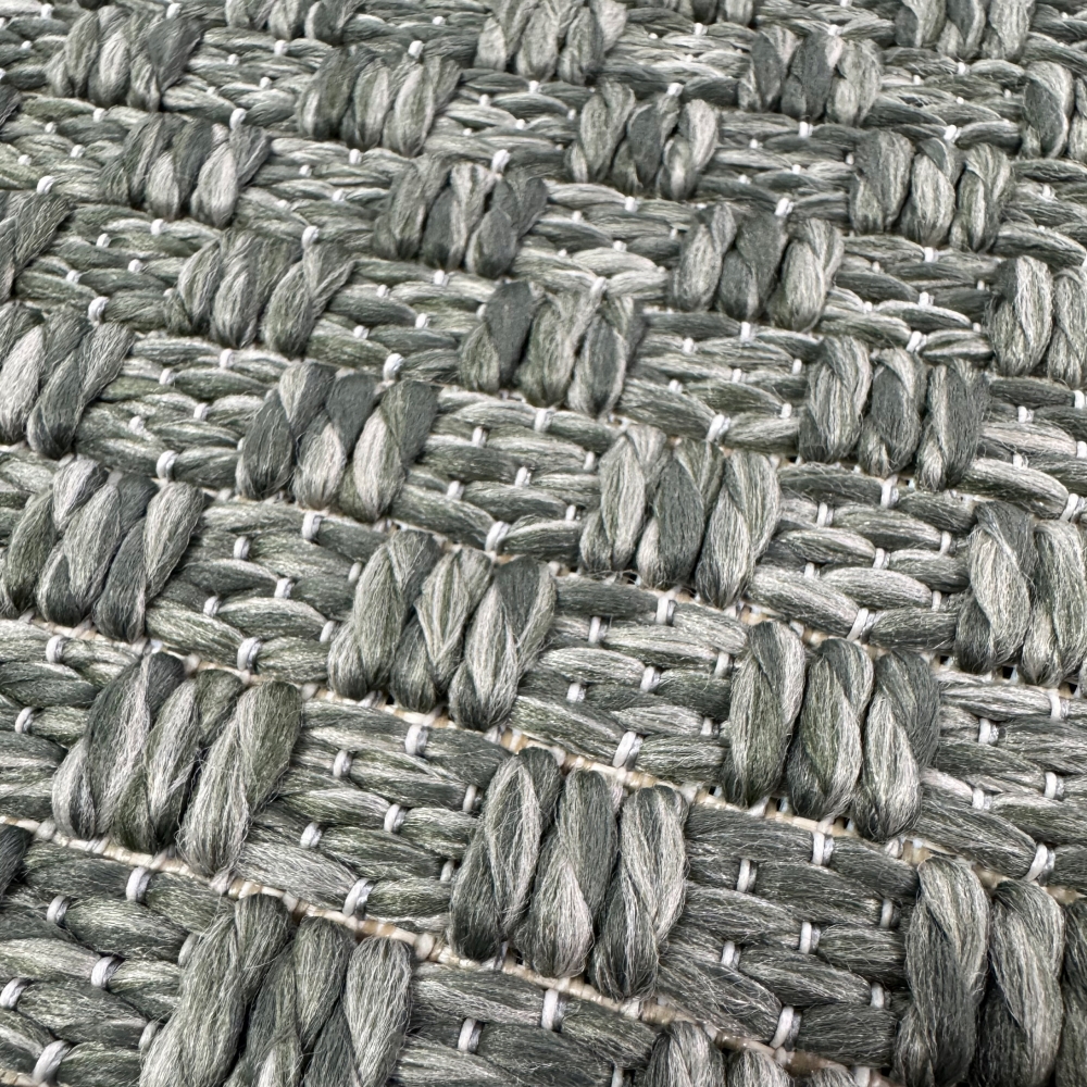 Teppich Grün Flechtoptik Strapazierfähig Indoor Outdoor