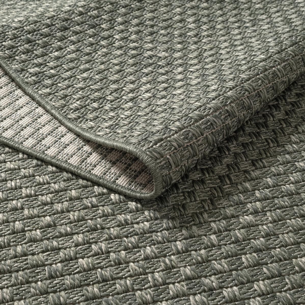 Teppich Grün Flechtoptik Strapazierfähig Indoor Outdoor