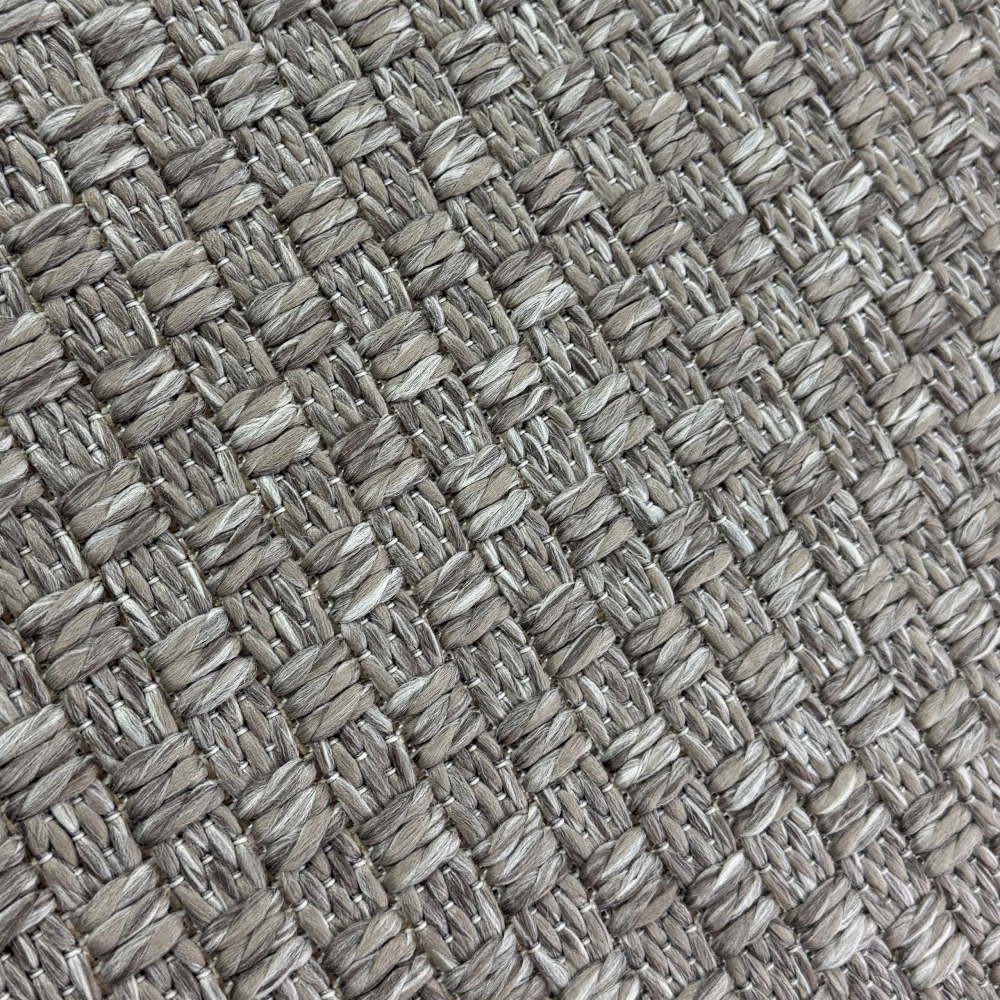Teppich Taupe Flechtoptik Strapazierfähig Für Balkon Terrasse