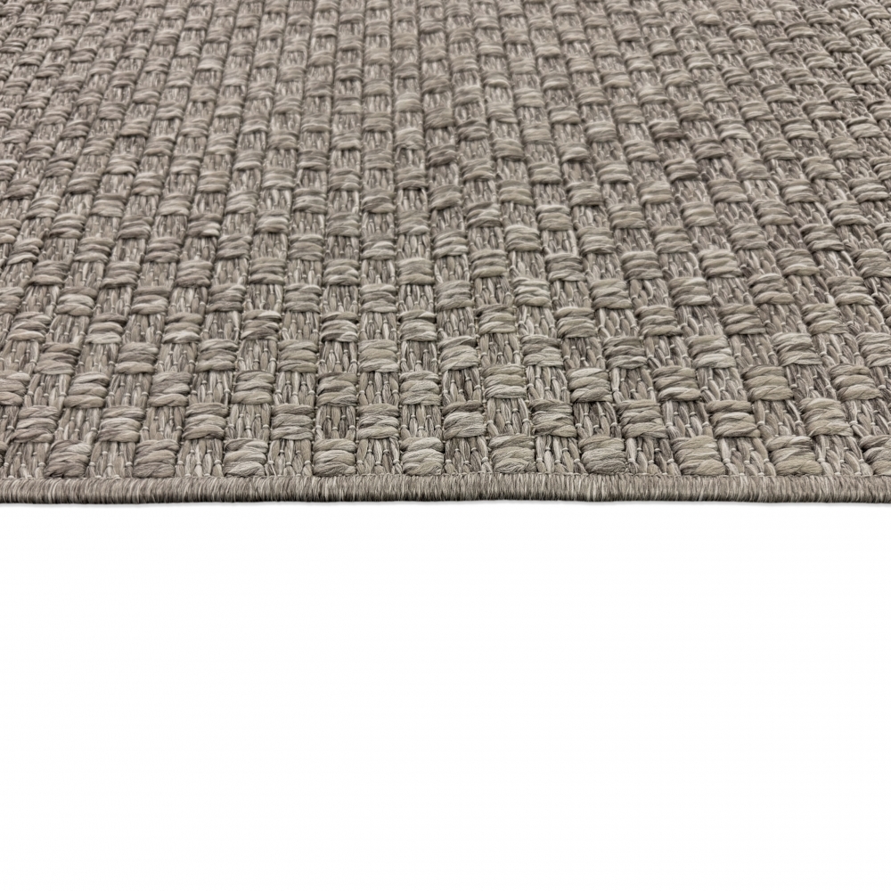 Teppich Taupe Flechtoptik Strapazierfähig Für Balkon Terrasse
