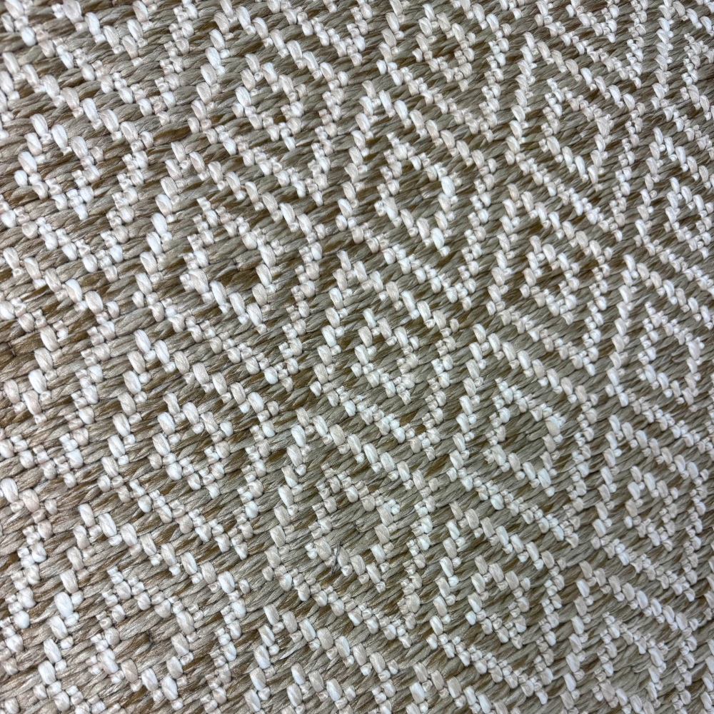 In- & Outdoorteppich Terrasse wetterfest kurzflor im Rautenmuster in beige
