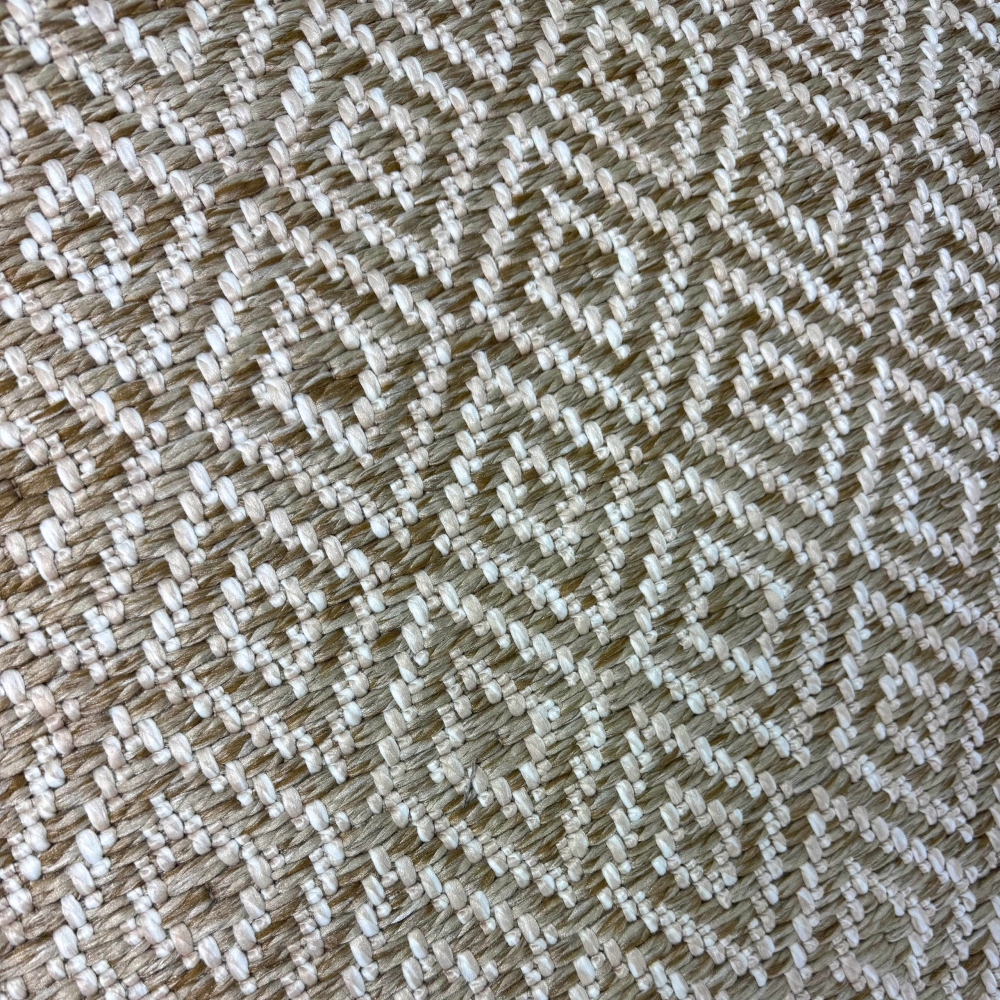 In- & Outdoorteppich Terrasse wetterfest kurzflor im Rautenmuster in beige