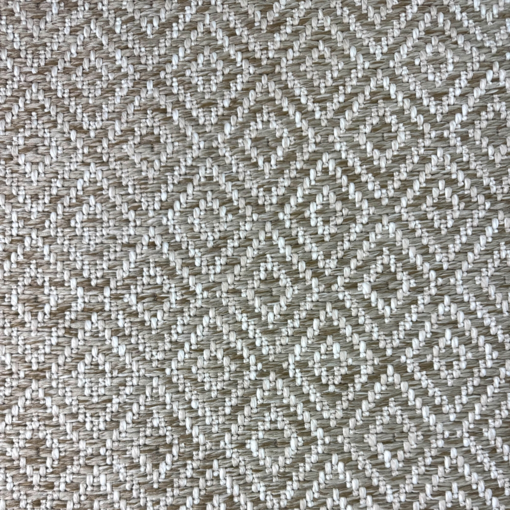 In- & Outdoorteppich Terrasse wetterfest kurzflor im Rautenmuster in beige