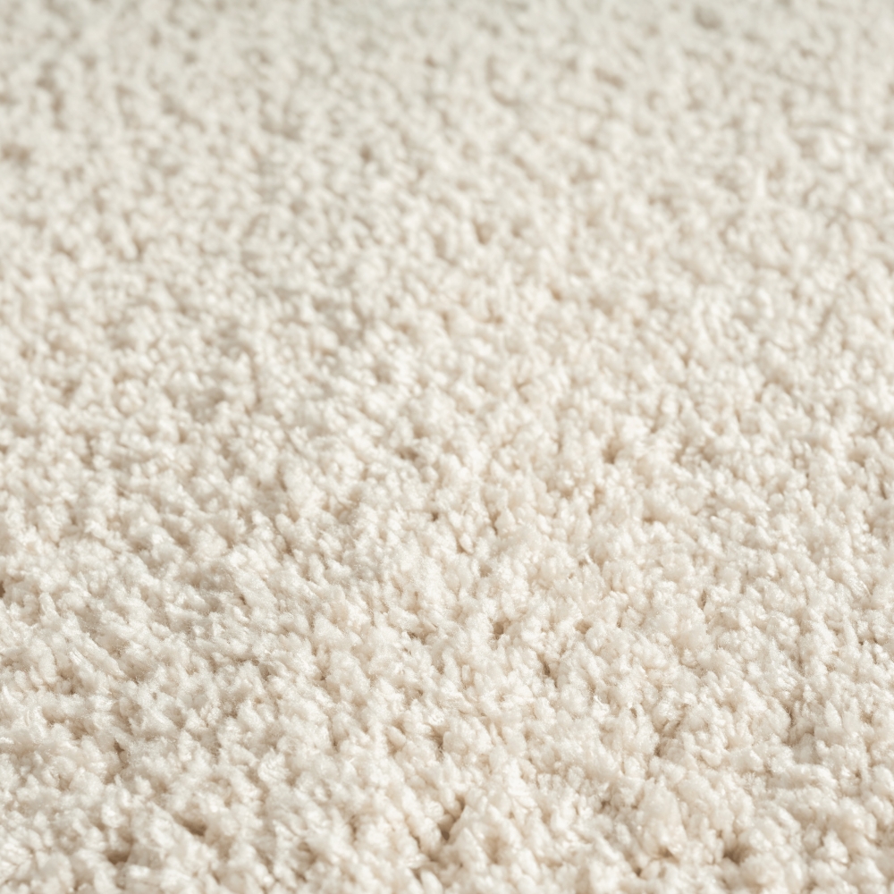 Gemütlicher Designerteppich Gästezimmer einfarbig creme