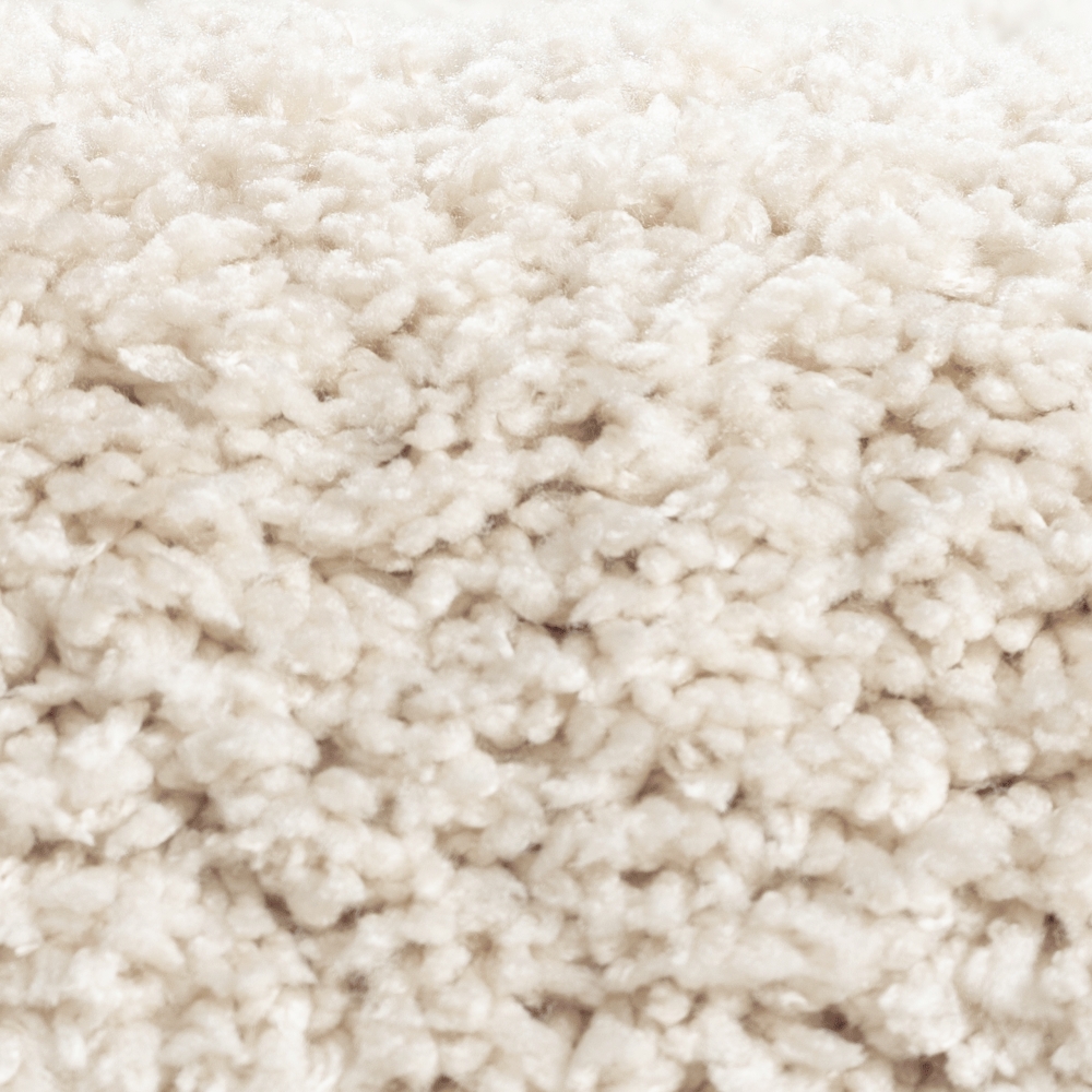 Gemütlicher Designerteppich Gästezimmer einfarbig creme