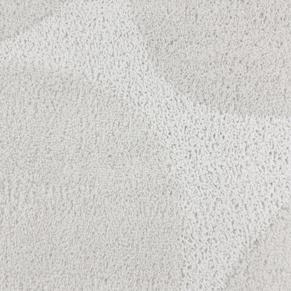 Moderner Hochflor Teppich mit organischem Muster in Creme