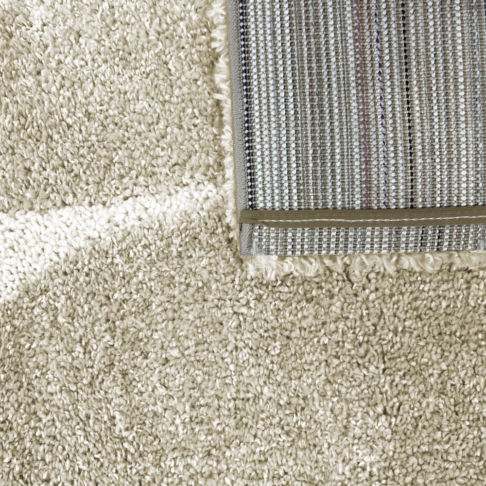 Moderner Hochflor Teppich Creme Akzente Weich pflegeleicht in organischem Muster Creme Beige