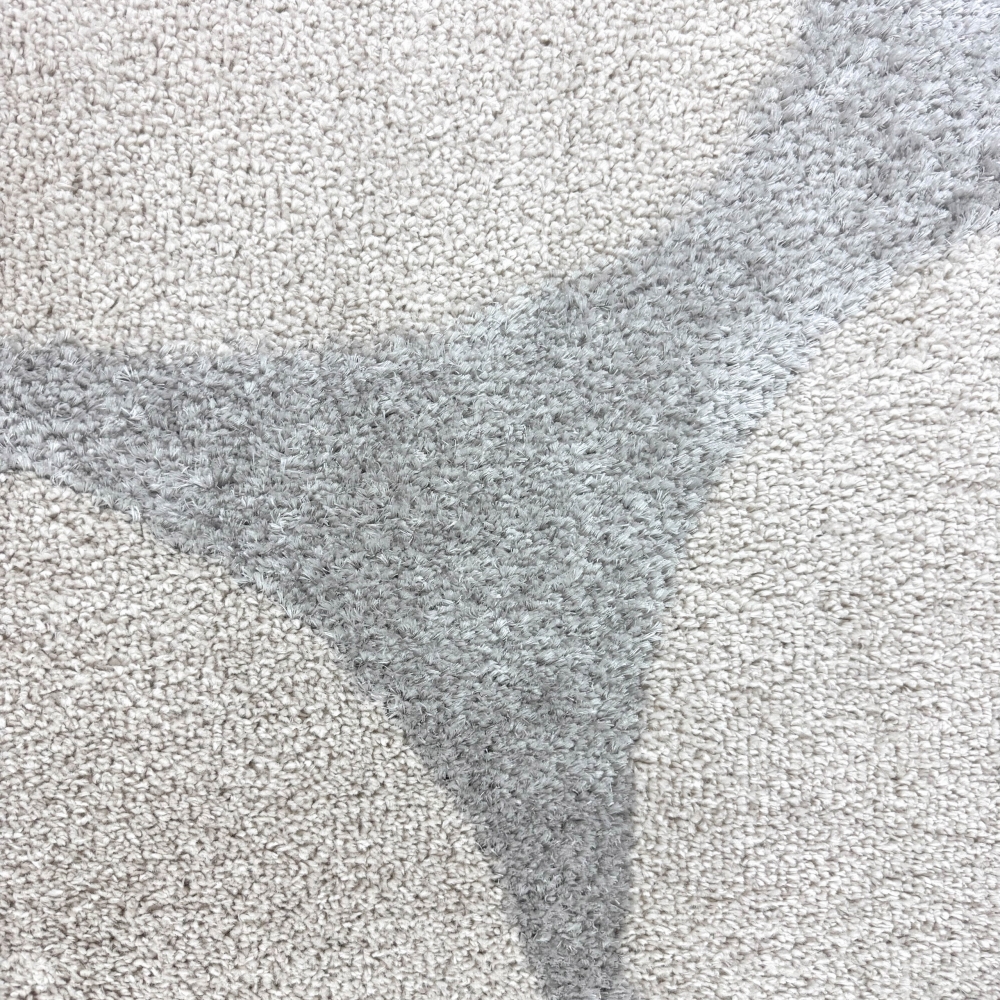 Moderner Hochflor Teppich mit elegantem Muster in Beige Grau