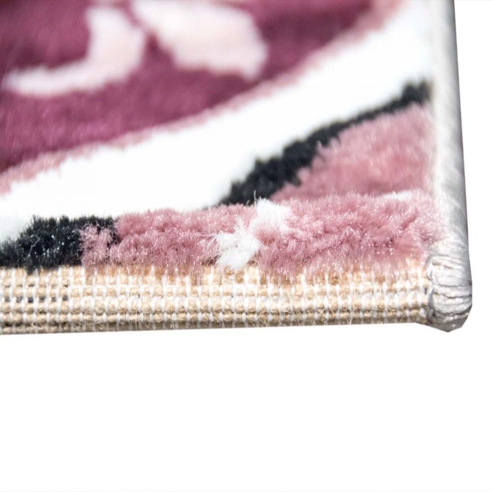 Teppich Kreisornamente Pink Lila Grau Creme – klassisch & wohnlich