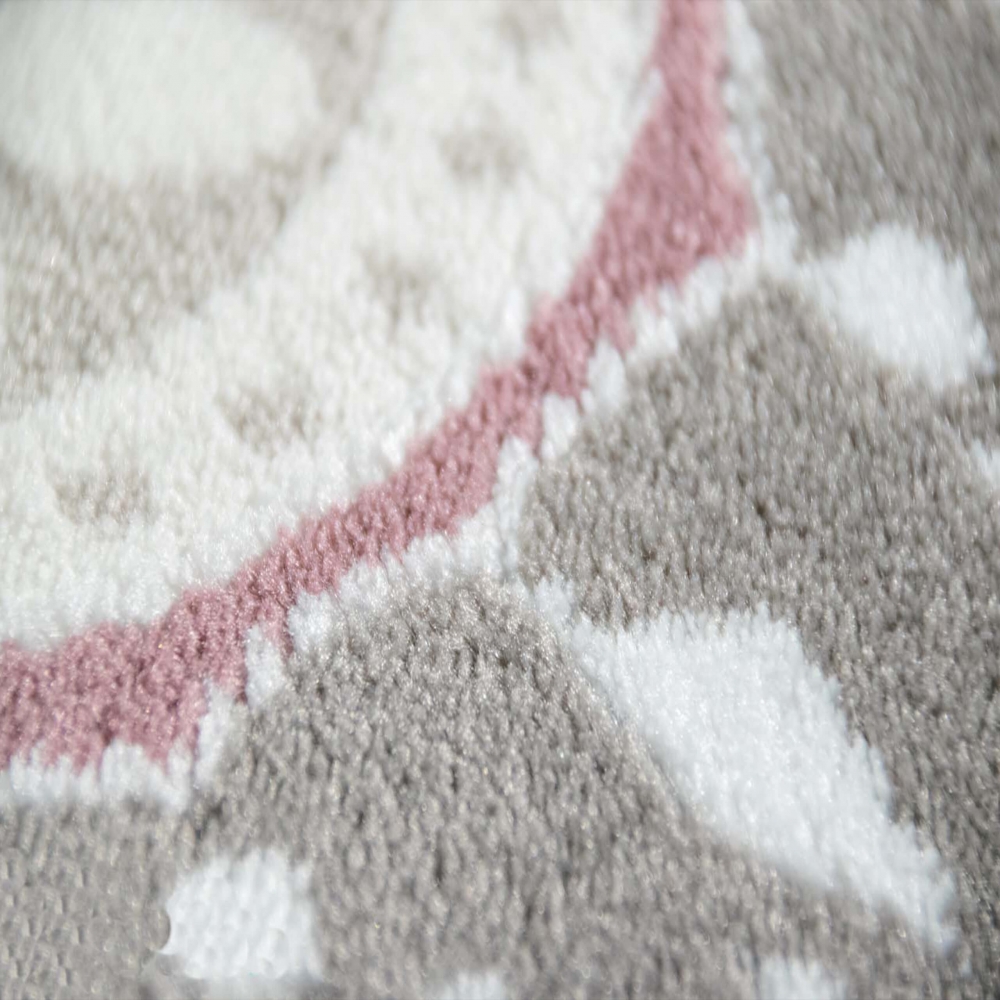 Teppich Kreisornamente Pink Lila Grau Creme – klassisch & wohnlich