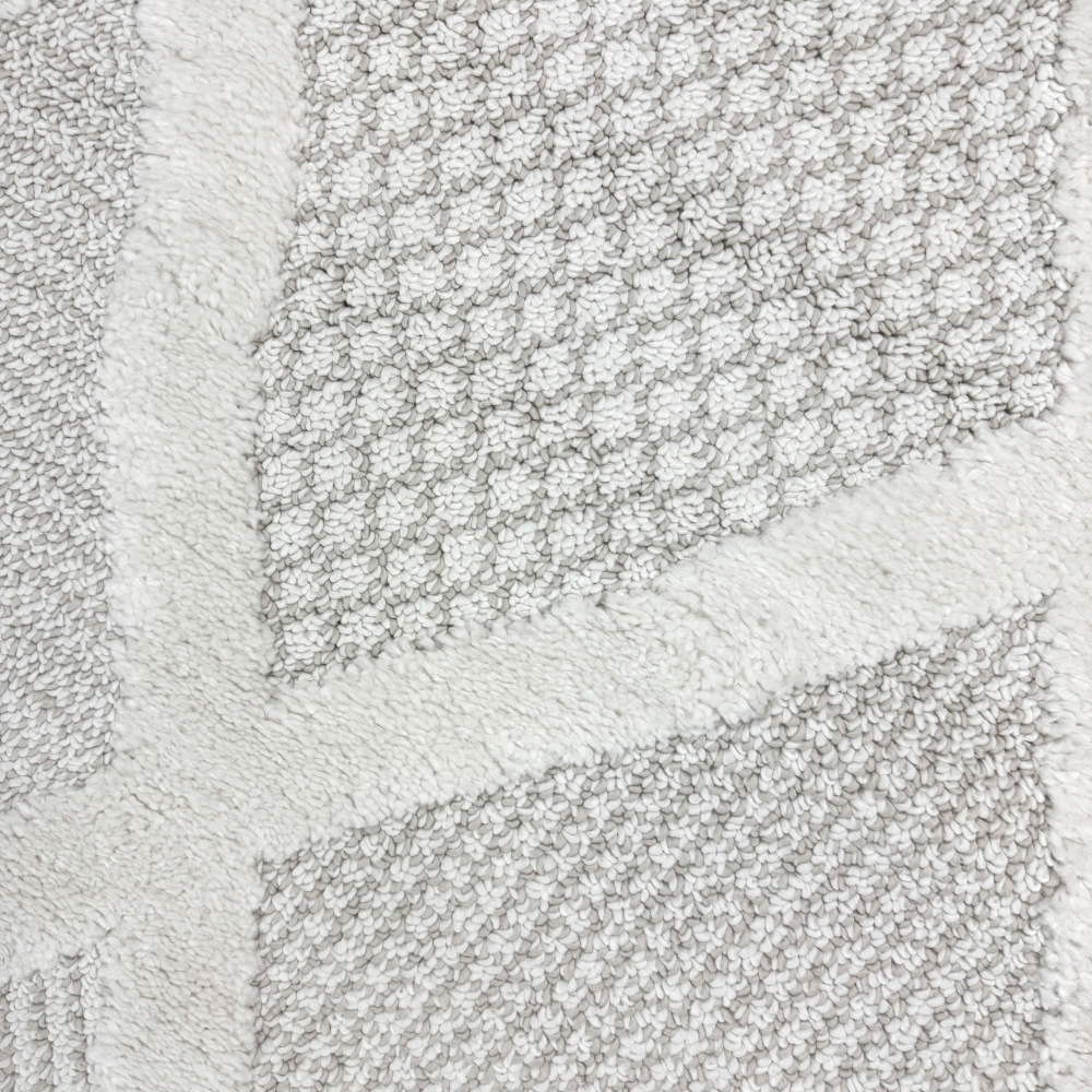 Wohnzimmer Schlafzimmer Teppich mit verschieden gemusterten Rauten in creme grau