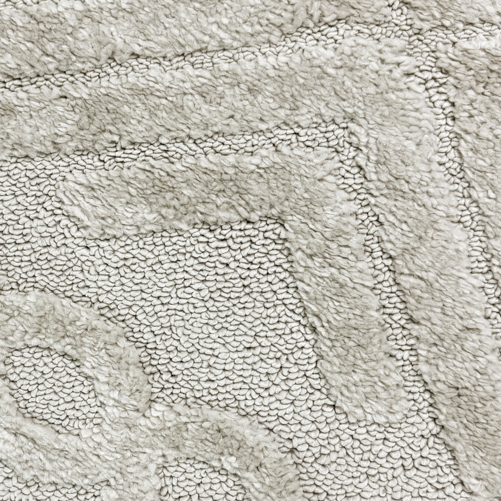 Wohnzimmerteppich Boho Style gemustert mit Rauten und Kreisen in Beige