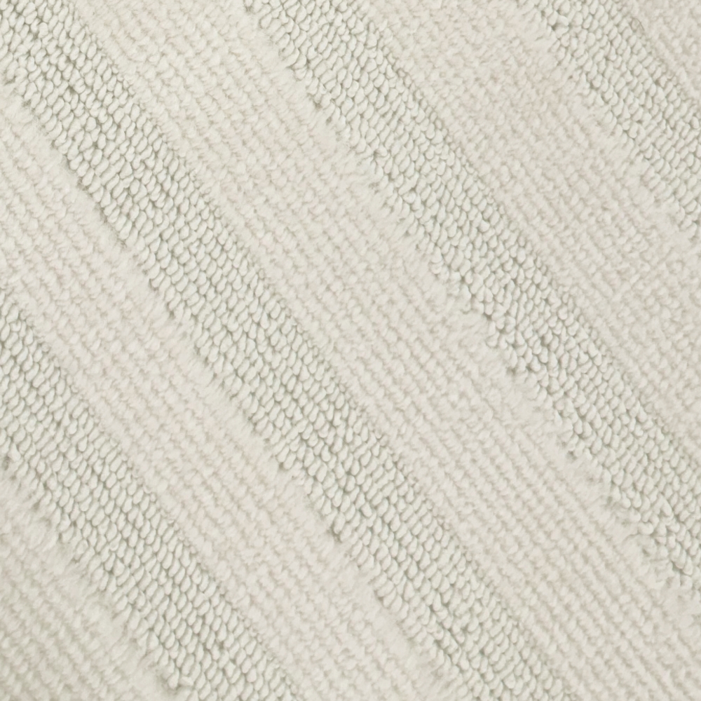 Schimmernder Wohnzimmerteppich gemustert durch Linien mit zwei Webarten in Creme