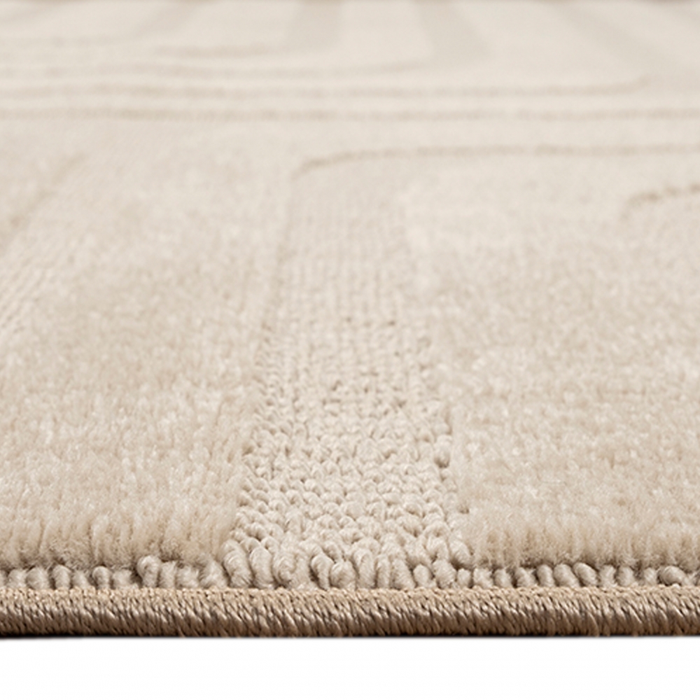 Wohnzimmer-/Schlafzimmerteppich mit Linienmuster in beige, leicht schimmernd
