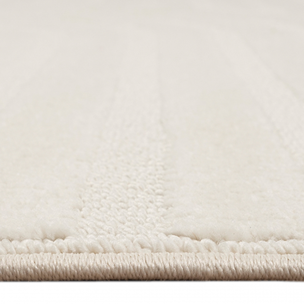Schimmernder Wohnzimmer-/Schlafzimmer-Teppich strapazierfähig mit ovalem Linienmuster in Creme