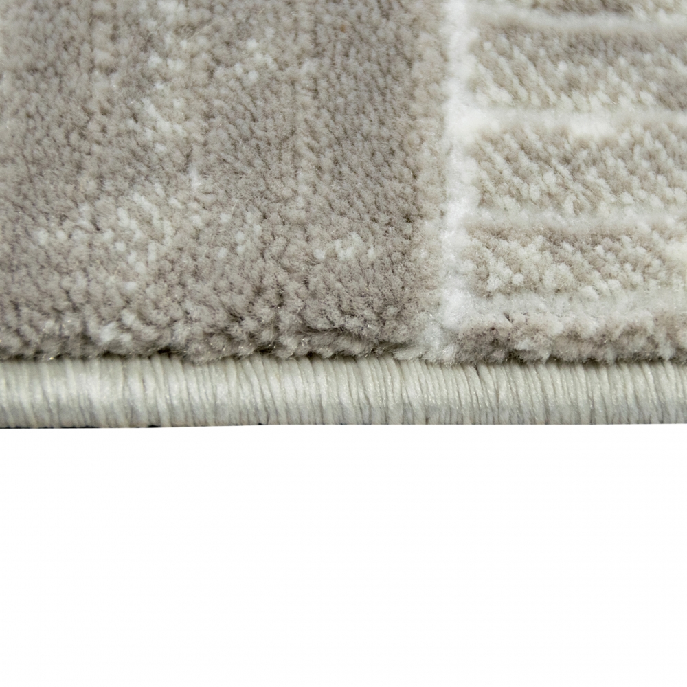 Moderner Kurzflorteppich mit Karomuster Grau Beige Moderner Kurzflorteppich mit Karomuster Grau Beige