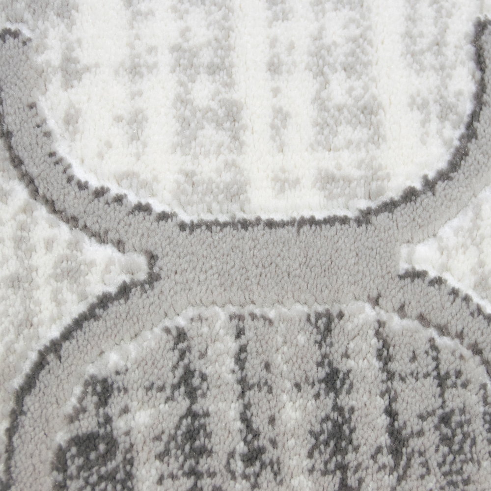 Moderner Kurzflorteppich mit Ornamentmuster Grau-Beige mit Cremeakzenten Moderner Kurzflorteppich mit Ornamentmuster Grau-Beige mit Cremeakzenten