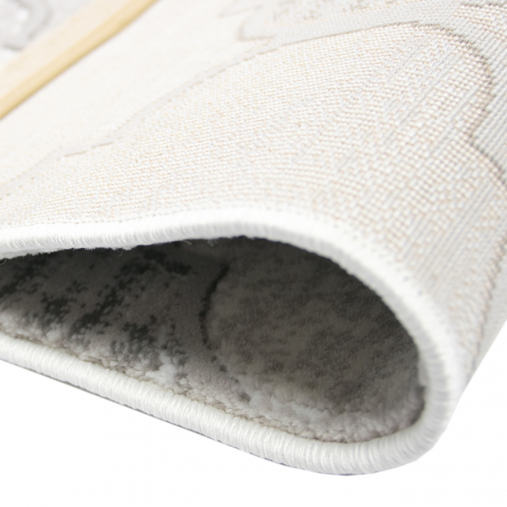 Moderner Kurzflorteppich mit Ornamentmuster Grau-Beige mit Cremeakzenten Moderner Kurzflorteppich mit Ornamentmuster Grau-Beige mit Cremeakzenten