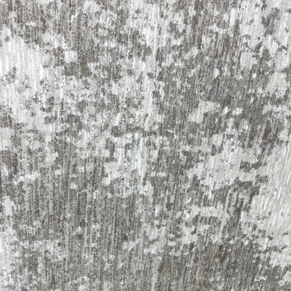 Teppich Beige Creme mit abstraktem Muster, Fransen und modernem Design
