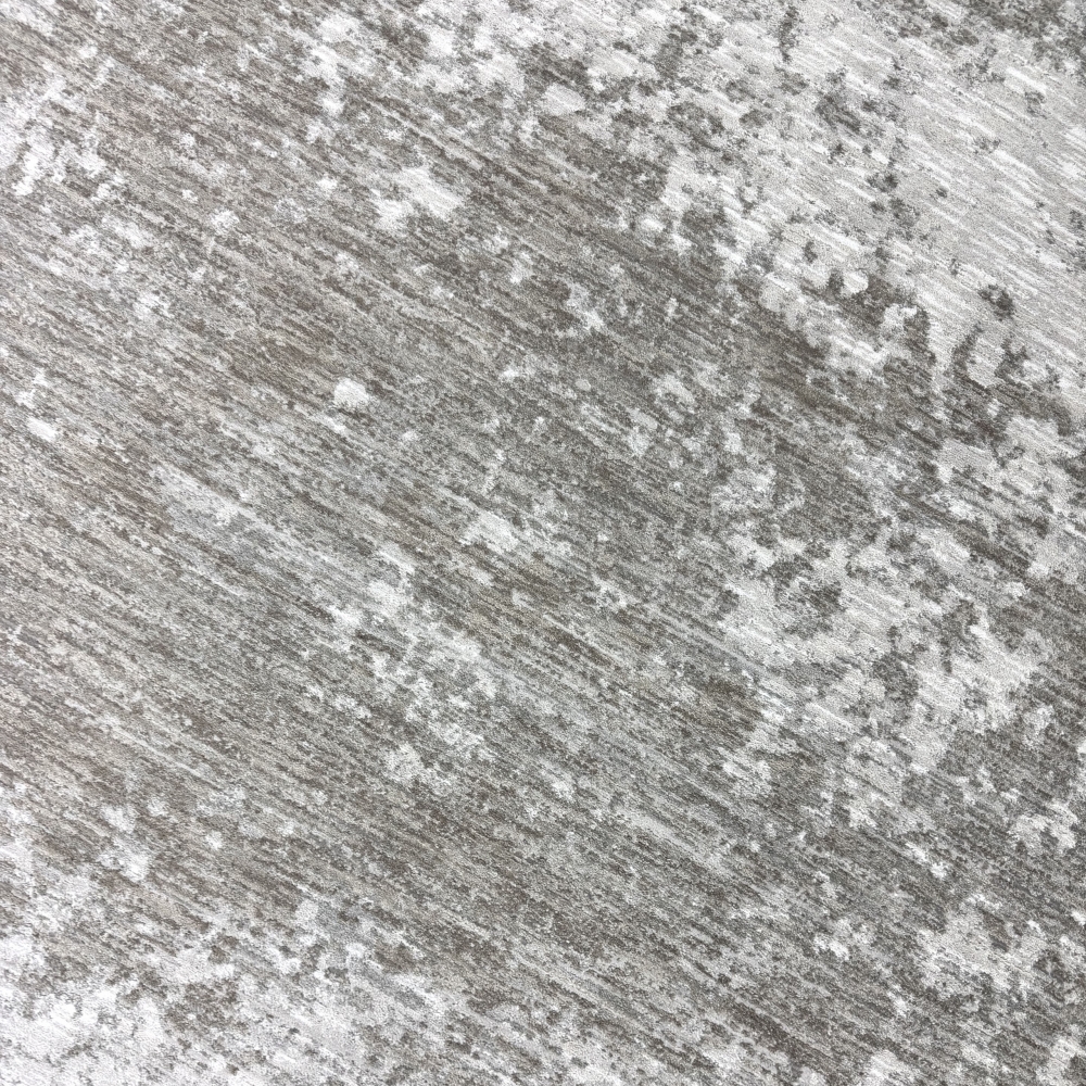 Teppich Beige Creme mit abstraktem Muster, Fransen und modernem Design
