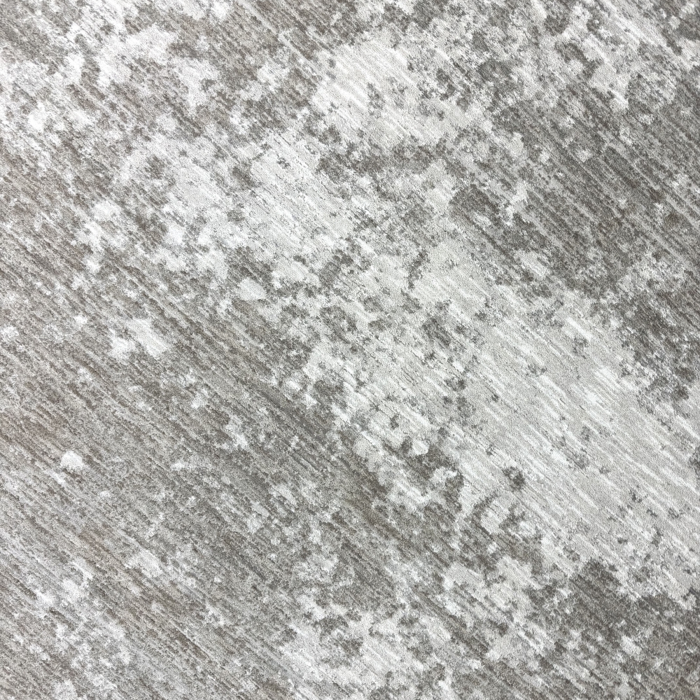 Teppich Beige Creme mit abstraktem Muster, Fransen und modernem Design