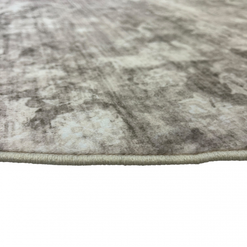 Teppich Beige moderne Ornamentoptik flache Flanelloberfläche