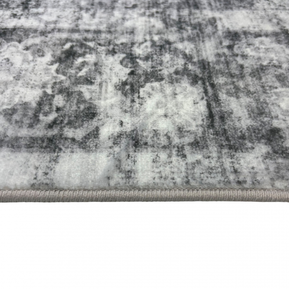 Teppich Grau Modern mit floralem Vintage-Muster