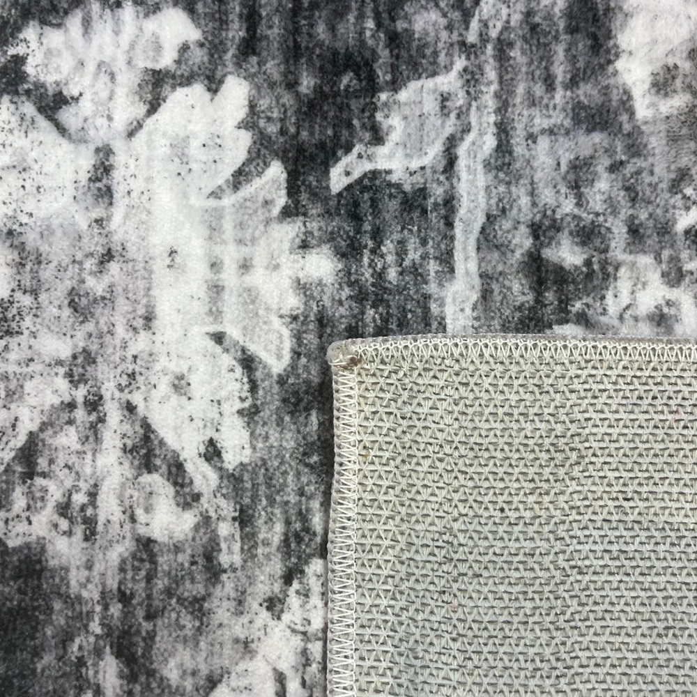 Teppich Grau Modern mit floralem Vintage-Muster