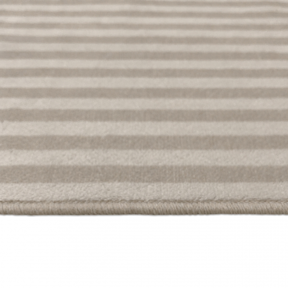 Moderner Teppich Beige abstraktes Liniendesign bedruckte Flanelloberfläche