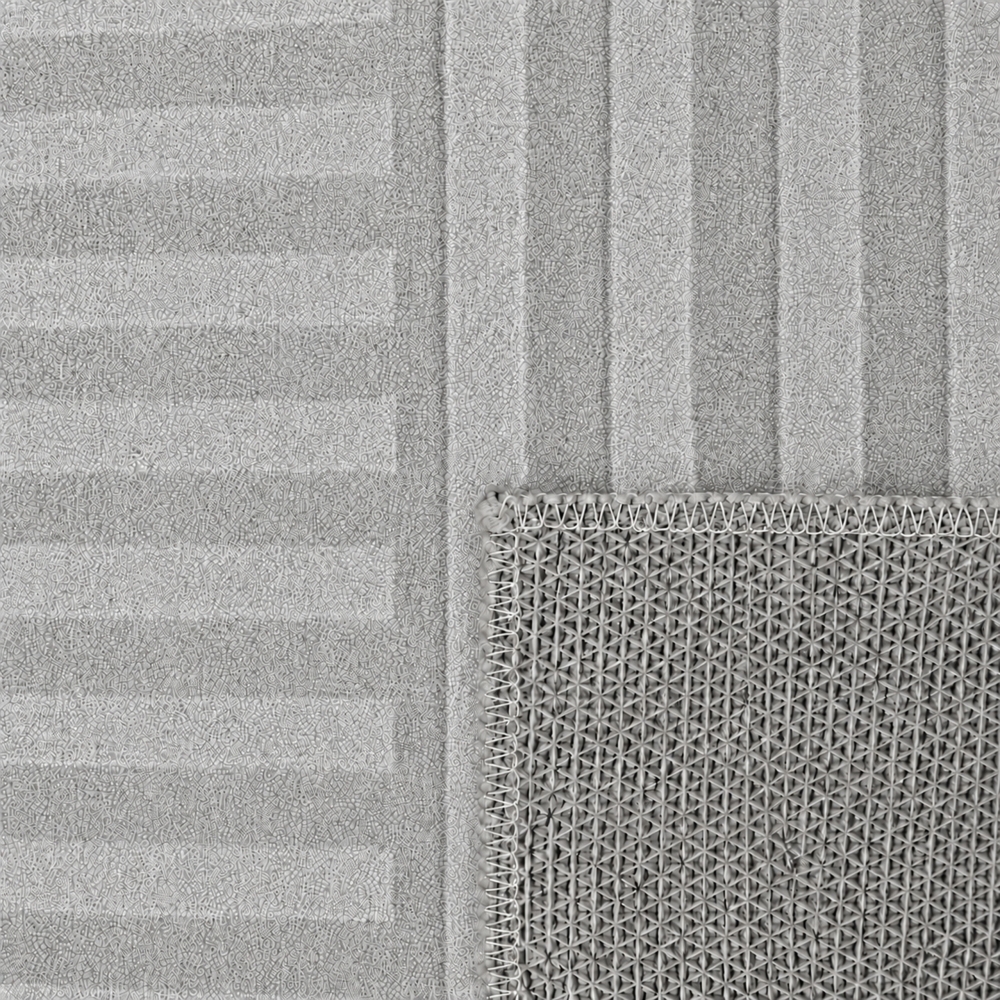 Teppich Grau grafisches Linienmuster flache Flanelloberfläche