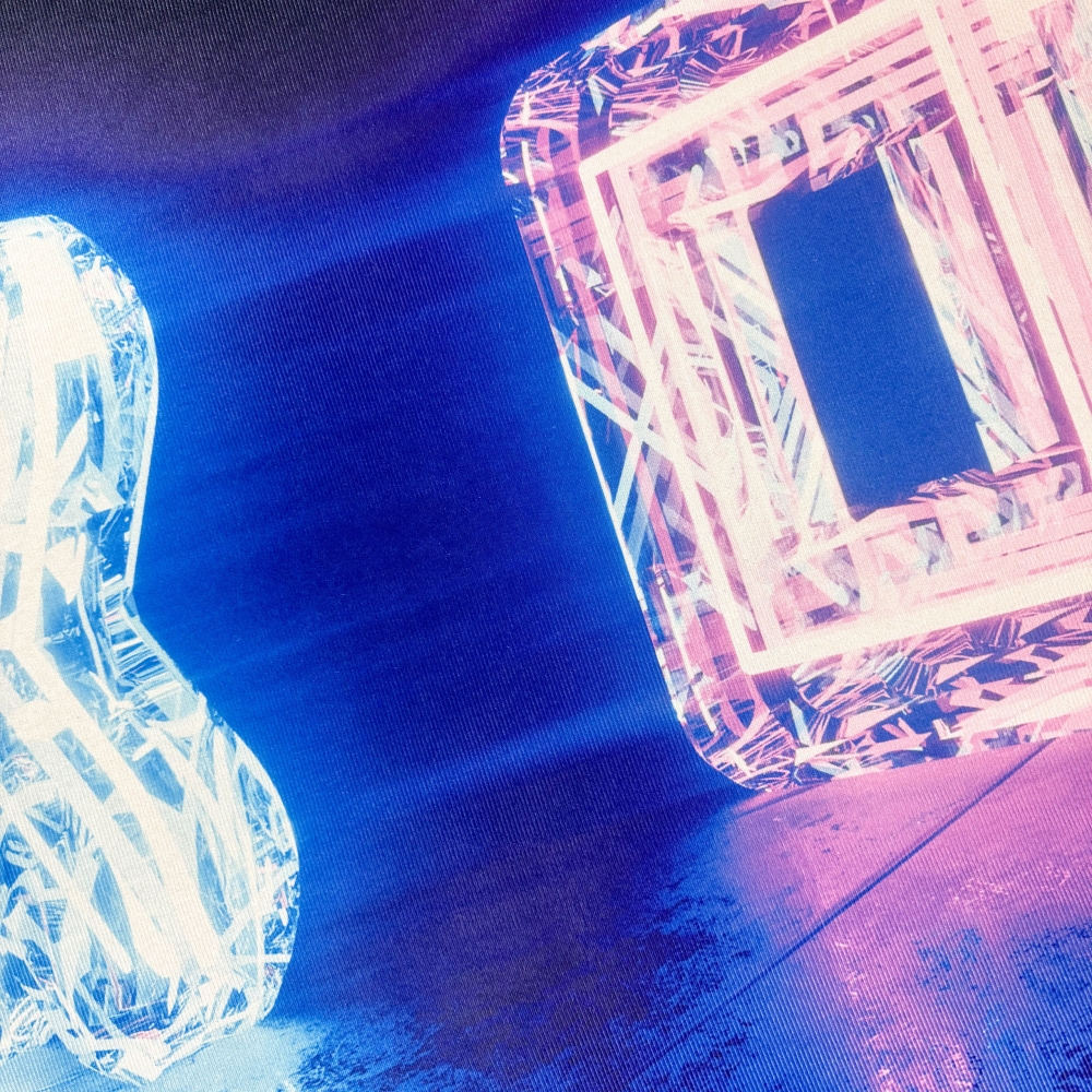 Gamingteppich rutschfest mit Neonfarbenen Symbolen als Muster