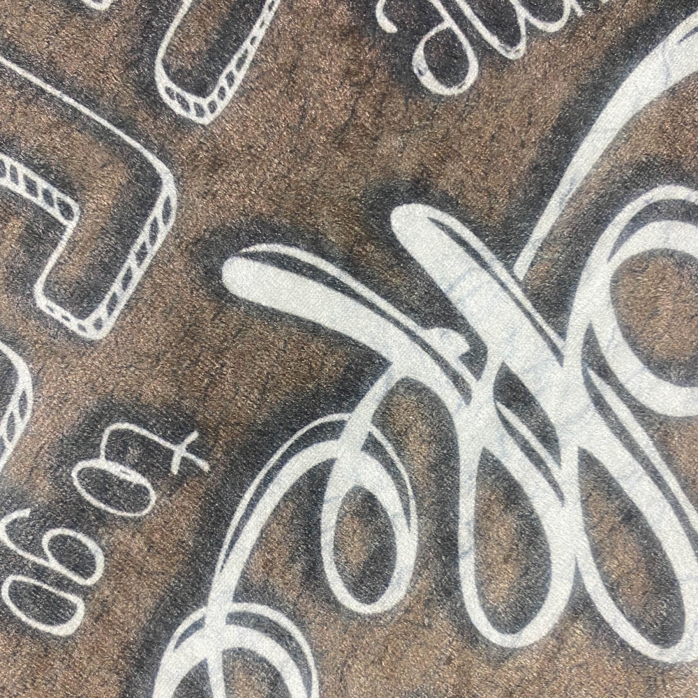 Küchenläufer Teppich beige waschbar mit „Coffee“ Schriftzug in weiß