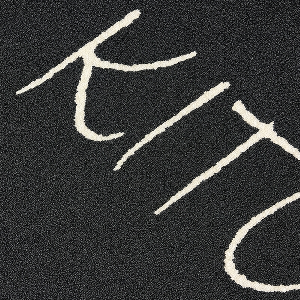 Küchenläufer mit Schriftzug, pflegeleicht und strapazierfähig Schwarz