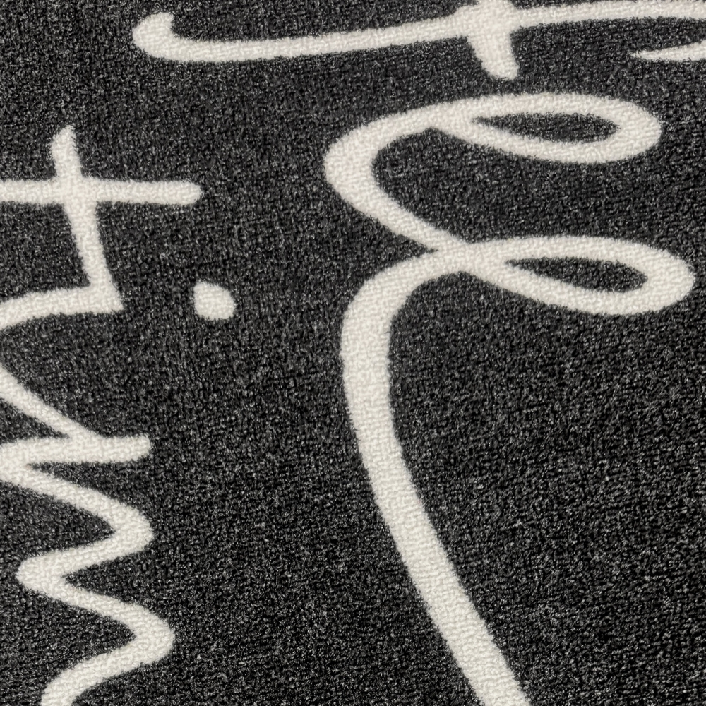 Küchenläufer Schwarz mit Coffee-Time-Schriftzug für die Küche