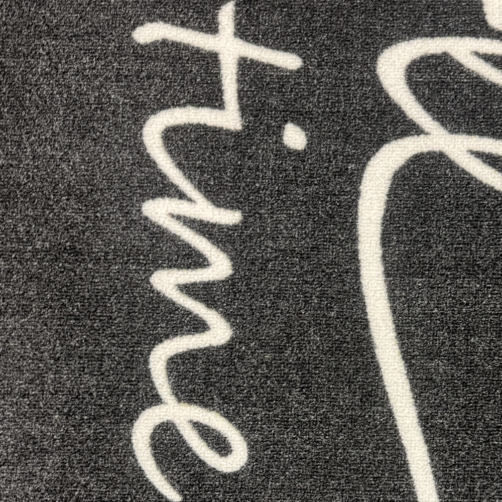 Küchenläufer Schwarz mit Coffee-Time-Schriftzug für die Küche