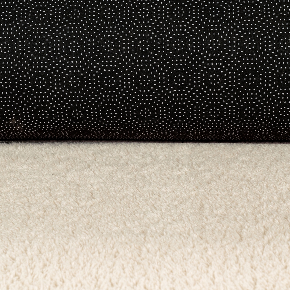 Creme Teppich seidig weich kuschelig für Wohnzimmer, Schlafzimmer, Esszimmer