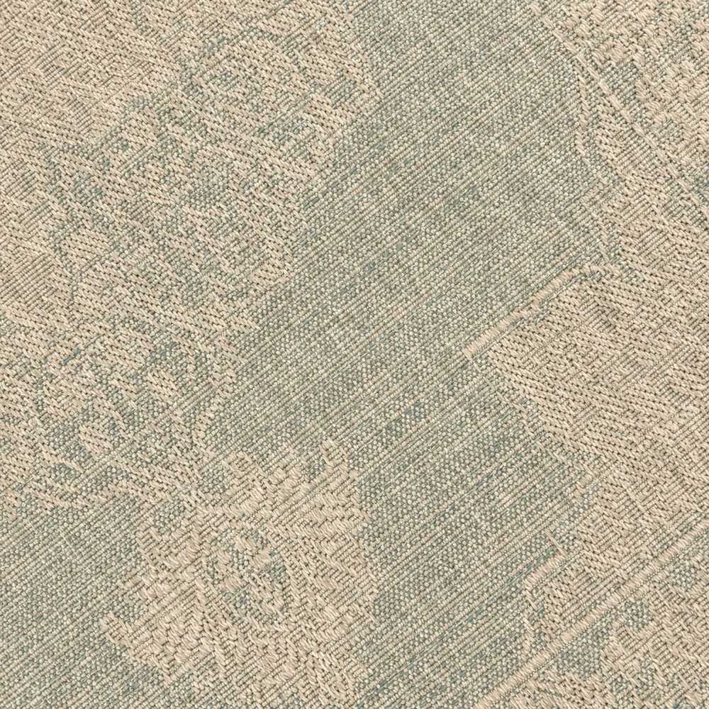 Teppich Grün Braun Ornamentmuster für Innen und Außen