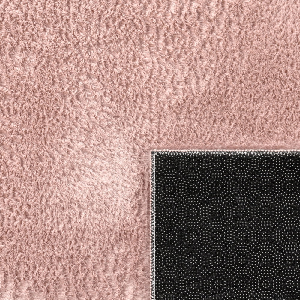 Teppich rosa samtig weich Hasenfell-Optik mit sanftem Glanz