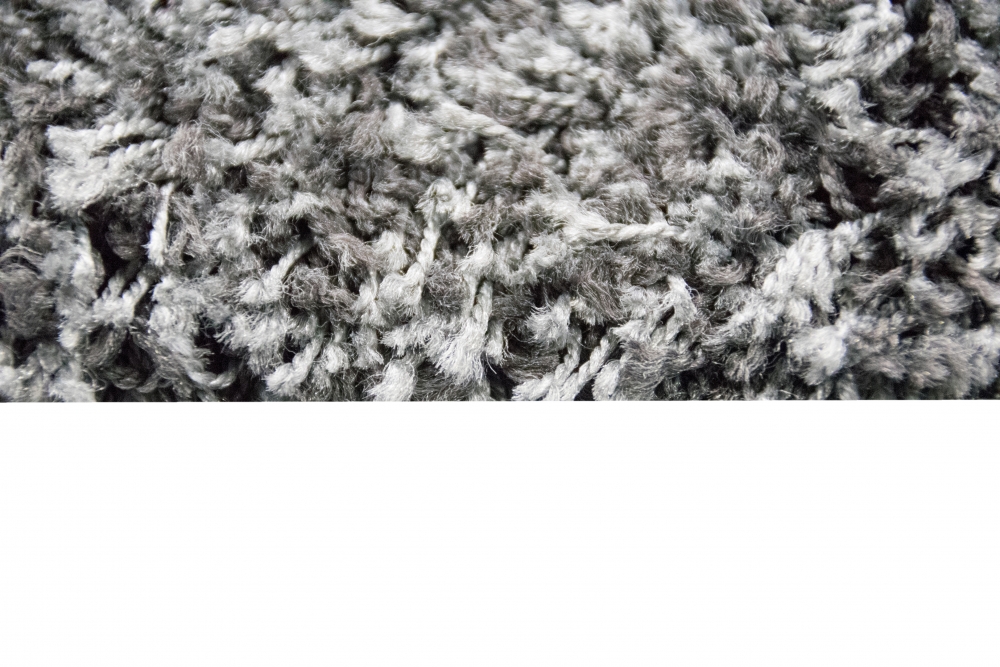 Shaggy Wohnzimmerteppich Hochflor Langflor Rautenmuster in Grau Creme