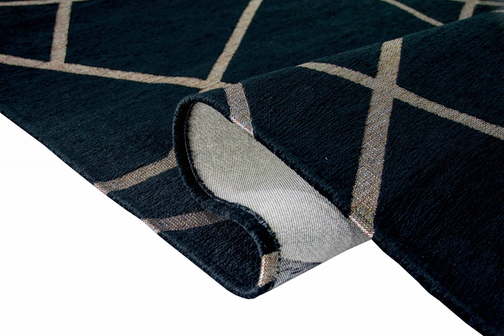 Orientteppich Wohnzimmer Teppich / Läufer - Geometrisches Muster in Schwarz Bronze