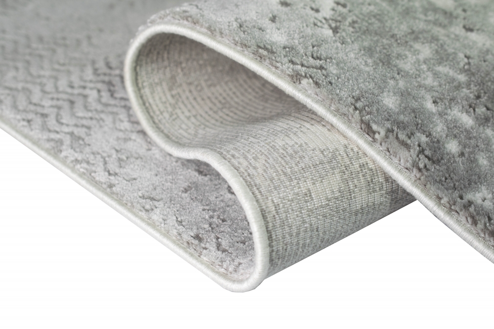 Wollteppich Designerteppich Teppich abstrakt aus Naturfasern in grau creme