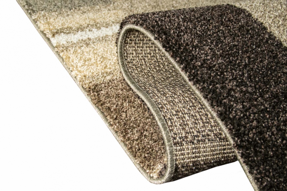 Designer Teppich Moderner Teppich Wohnzimmer Teppich Kurzflor Teppich Barock Design Meliert Braun Beige