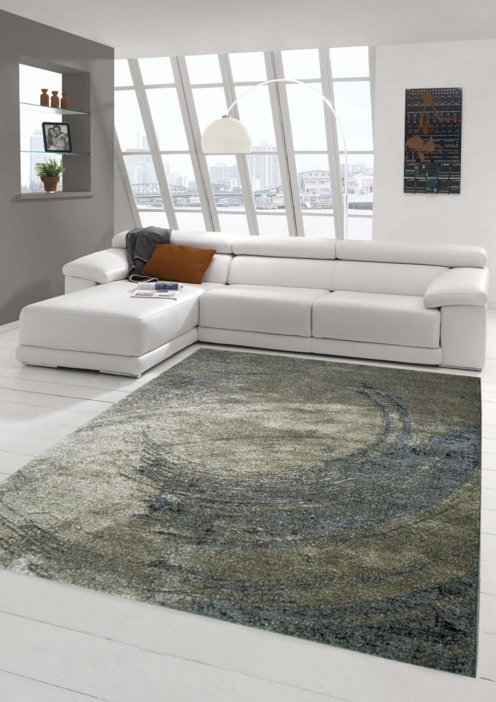 Designer Teppich Moderner Teppich Wohnzimmer Teppich Barock Design Relief Optik in Braun Beige Grau