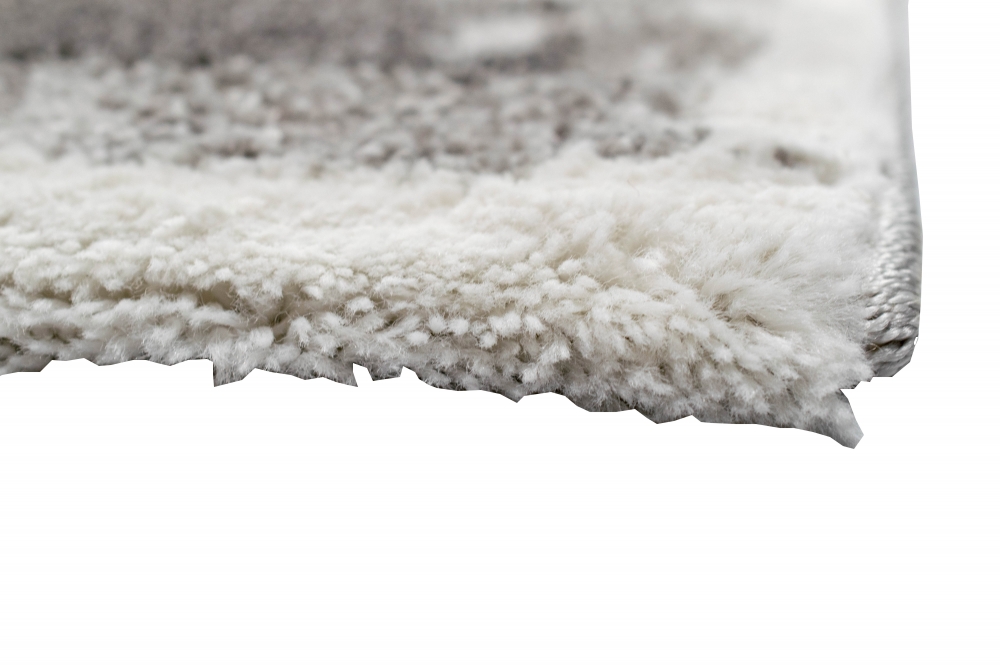 Teppich Kurzflor Designerteppich - Läufer 80x300 cm - in grau creme