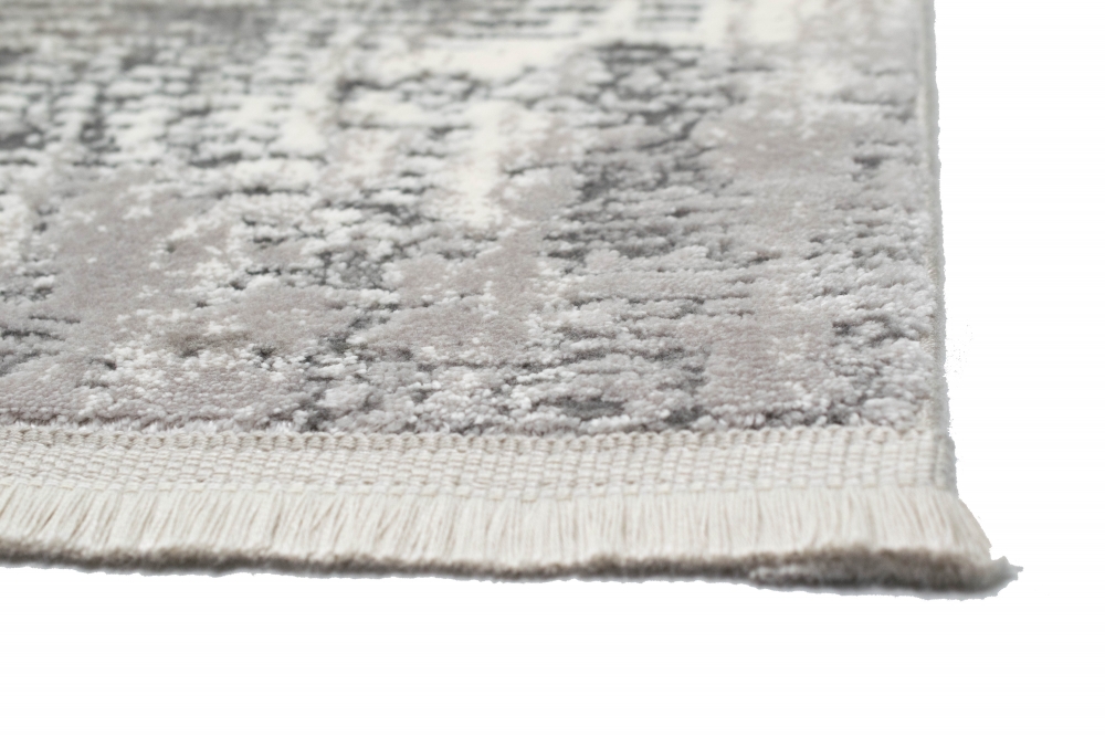 Wollteppich Teppich modern Wohnzimmerteppich Wolle abstrakt in grau