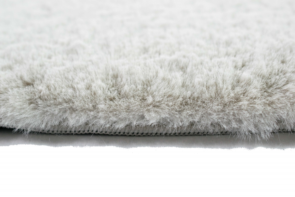 Teppich Kunstfellteppich Hochflor Faux Fur Hasenfell uni Farbe beige