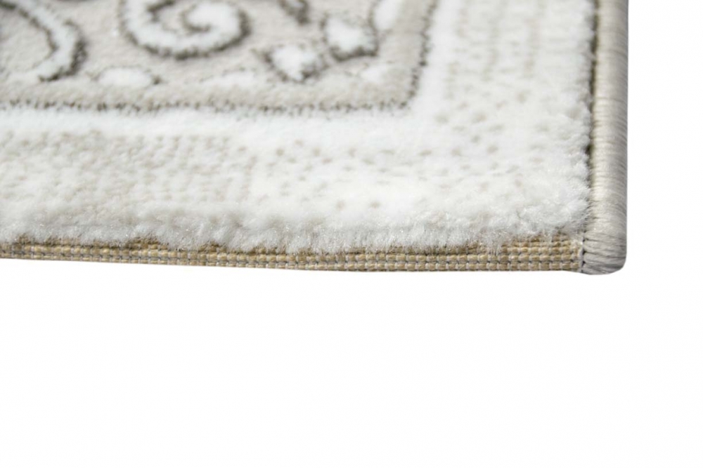 Designer Teppich Moderner Teppich Wohnzimmer Teppich mit Muster Grau Cream Beige