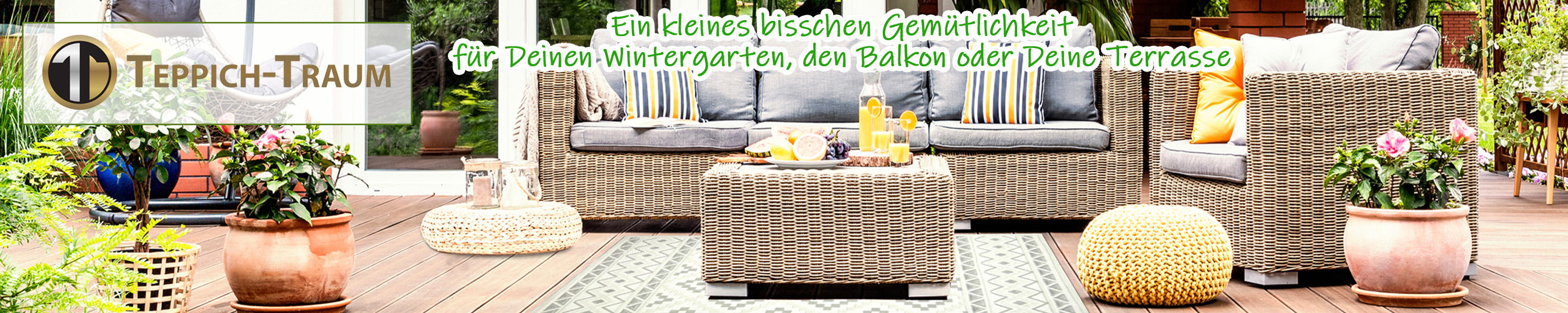 Outdoor Teppiche für eine gemütliche Atmosphäre auf der Terrasse oder Balkon