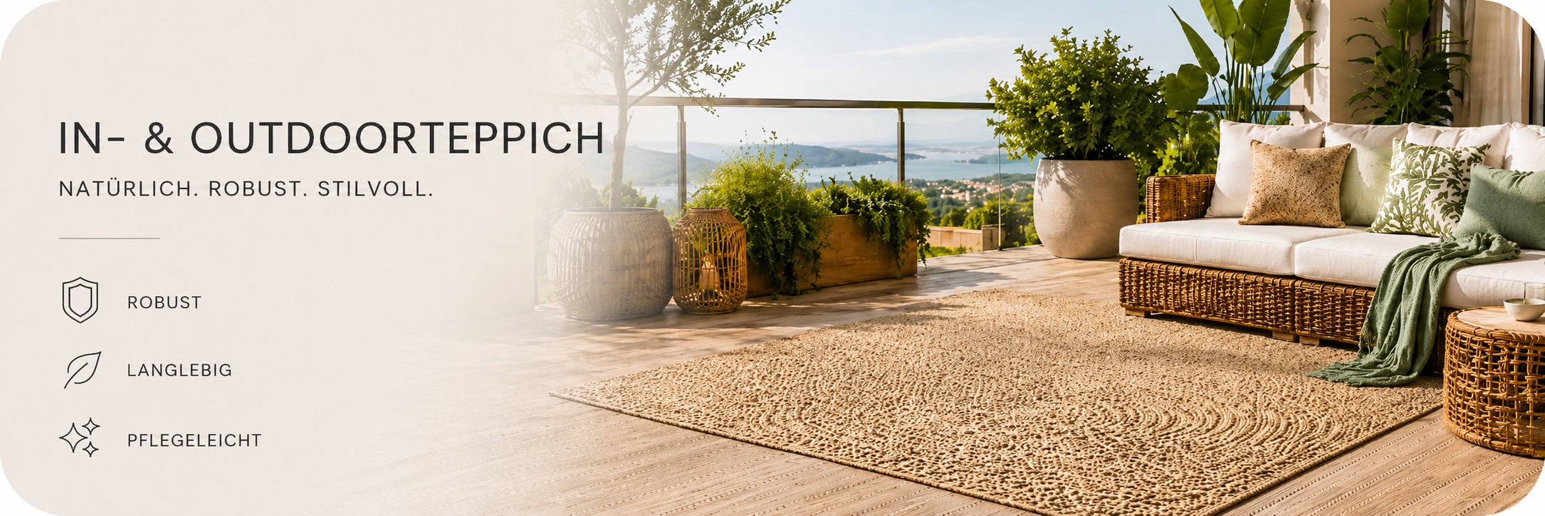 Ein Outdoorteppich für eine gemütliche Atmosphäre