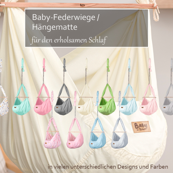 Baby-Federwiegen in vielen unterschiedlichen Farben und Designs